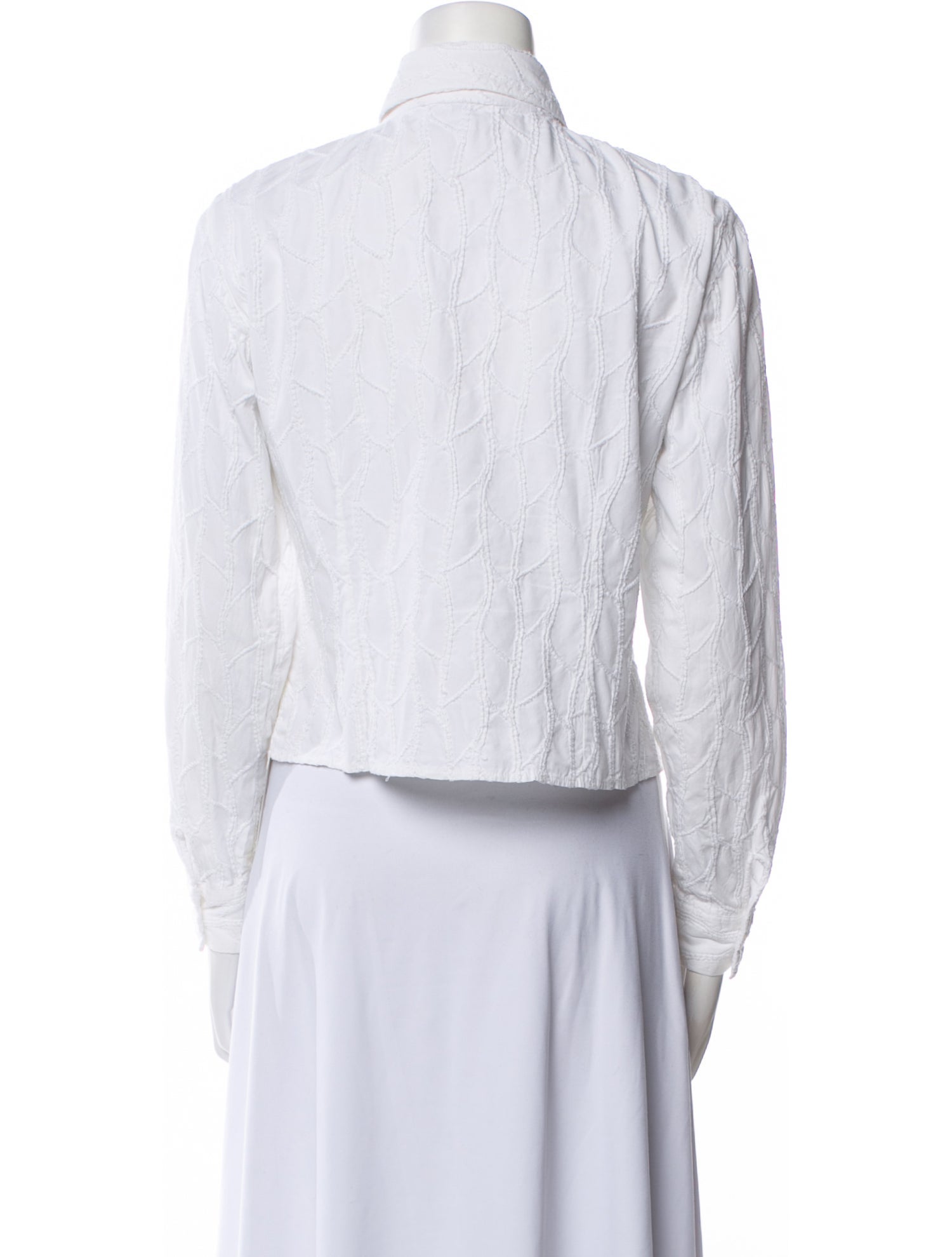 Anne Fontaine Striped Long Sleeve Button-Up Top